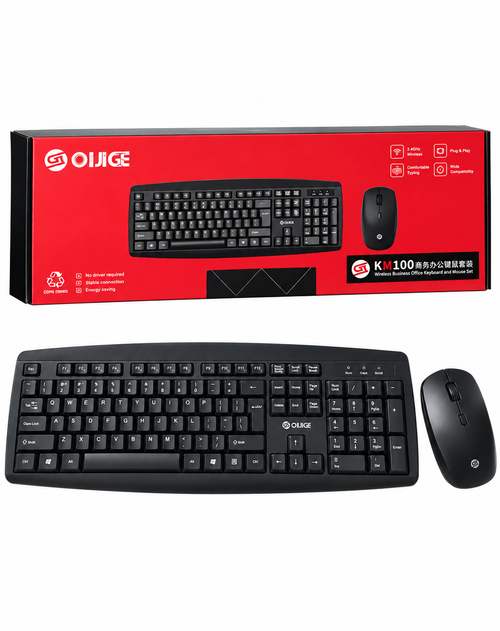 OIJIGE KM100 40P Wireless Keyboard & Mouse Combo Set | 2.4GHz USB Wireless Keyboard and Mouse