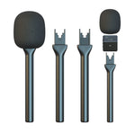 Wireless microphone handle with sponge windproof cover for interviews and vlogging