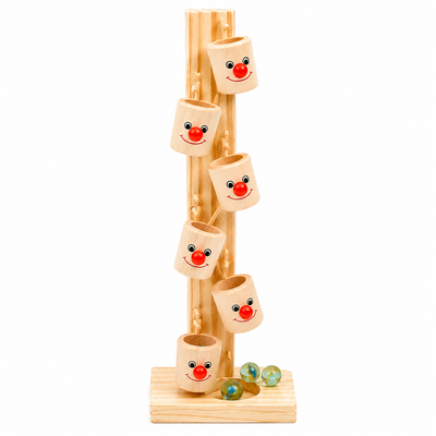Wooden Clown Ball Rolling Game | Montessori Educational Balance Toy for Kids