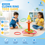 Wooden Clown Ring Toss Game | Montessori Educational Ring Throwing Toy for Kids