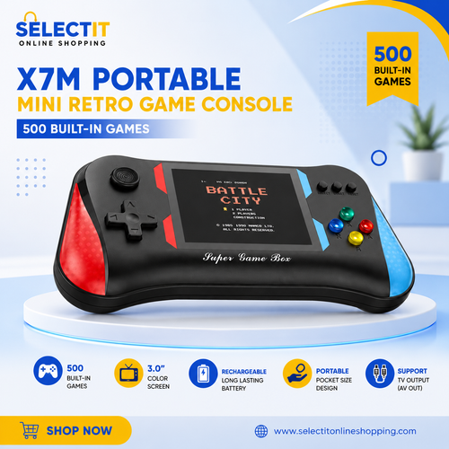 X7M Portable Mini Retro SUP Handheld Game Console | 500 Built-in Classic Games