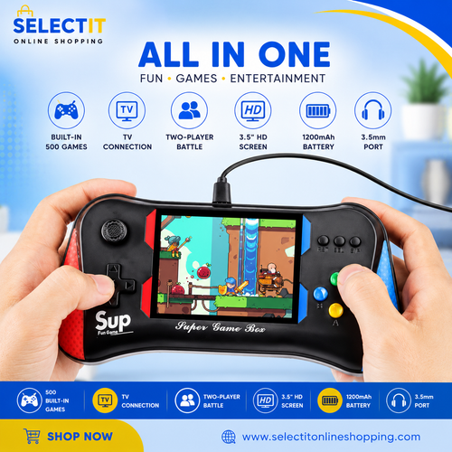 X7M Portable Mini Retro SUP Handheld Game Console | 500 Built-in Classic Games