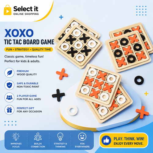 XOXO Tic Tac Toe Board Game | Classic Strategy Game for Kids & Family