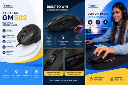 XTRIKE ME GM502 12800 DPI gaming mouse for PC