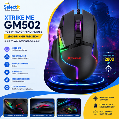 XTRIKE ME GM502 programmable buttons gaming mouse
