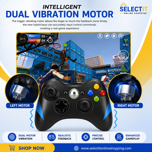 Xbox 360 Wired Controller for Windows PC & Xbox 360 Console | USB Gamepad – Black