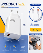 Xiaomi 33W EU Plug QC3.0 Fast Charger with Cable | Original Charger