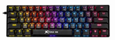 Xtrike Me GK-916 61-Key Mechanical Gaming Keyboard – Rainbow Backlit, Wired USB