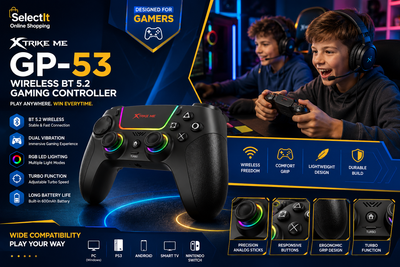 Xtrike Me GP-53 Wireless BT 5.2 Gaming Controller Compatible with PS3 PS4 Nintendo Switch PC iOS Android