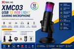 Xtrike Me XMC03 USB 12 RGB Light Gaming Microphone with Shock Mount for Gaming, Streaming and Podcasting