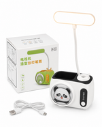 Table Lamp with Pencil Holder TV Design USB Rechargeable LED Desk Lamp - White