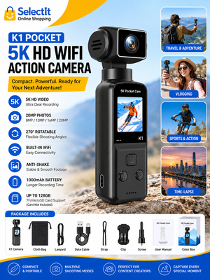K1 Pocket 5K HD WiFi Action Camera 270° Rotatable