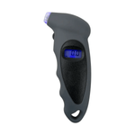 Digital tire pressure gauge with LED display showing 0-100 PSI for cars, motorcycles, and bicycles
