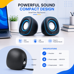 Kisonli V350 USB 2.0 mini stereo speaker with deep bass for home theater and PC use