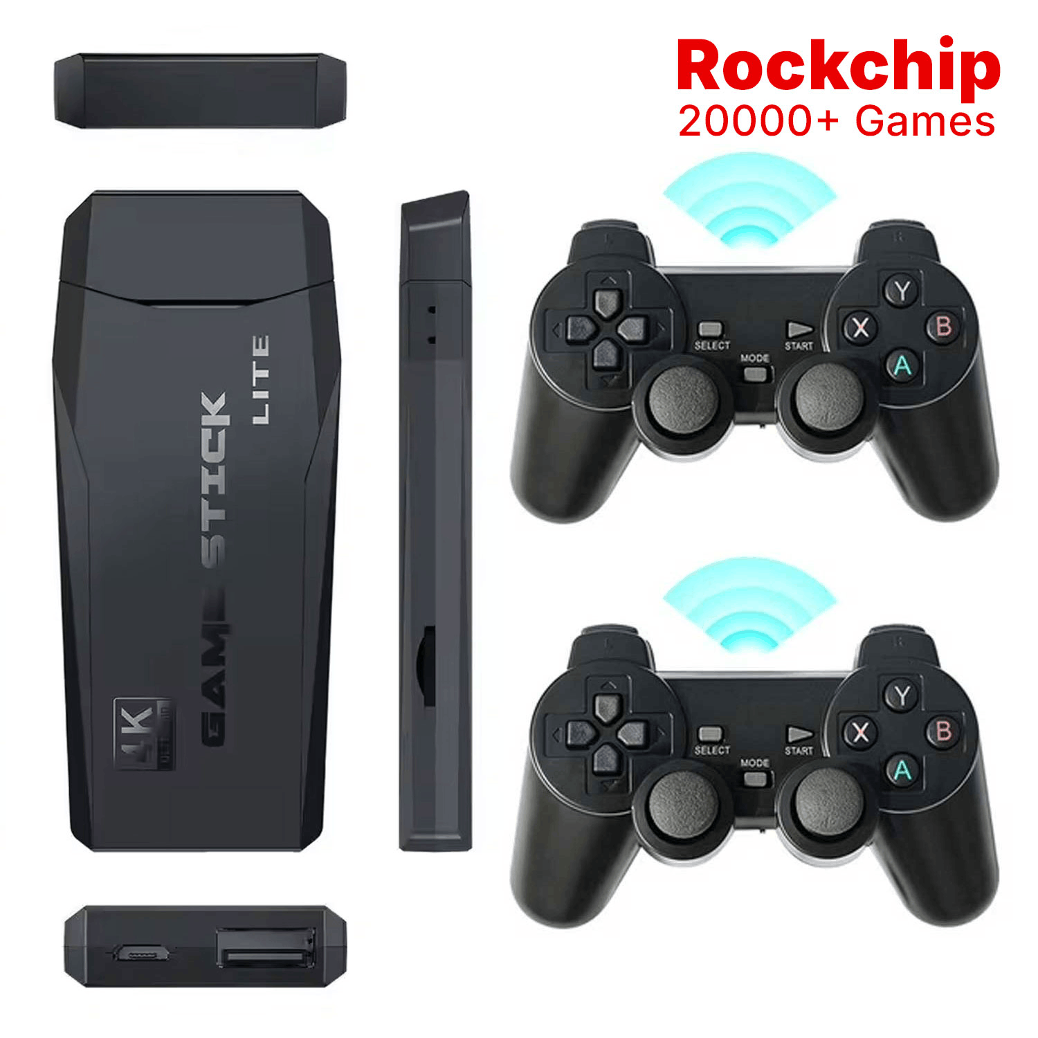 M8 4K Retro Video Game Console 64GB with 20000 Games and Dual Wireless Controllers