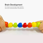 Montessori Wooden Caterpillar Toy – Flexible Colorful Educational Sensory Toy for Kids