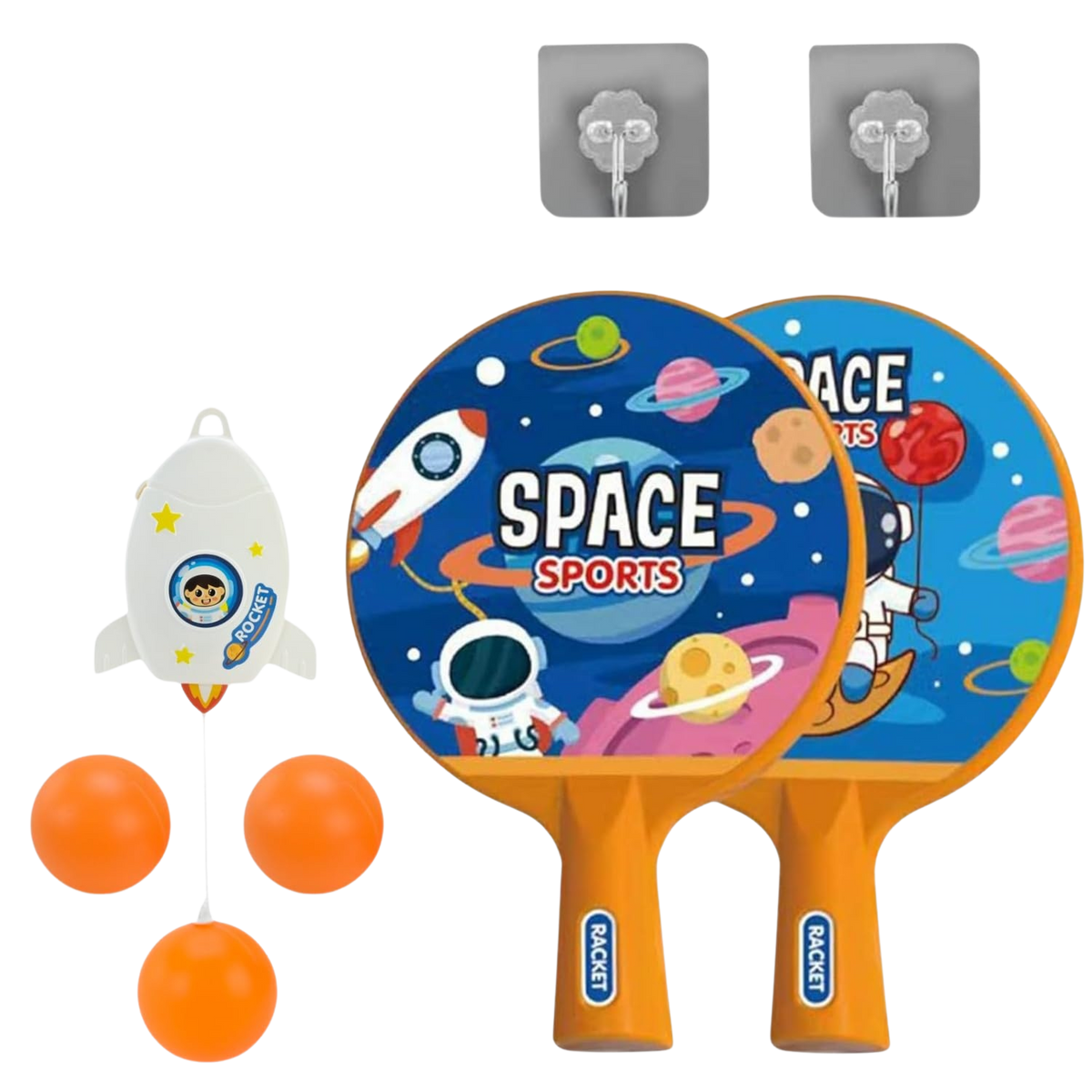Space Sports Fun Ping Pong Game Set Astronaut Paddle Ball Toy for Kids