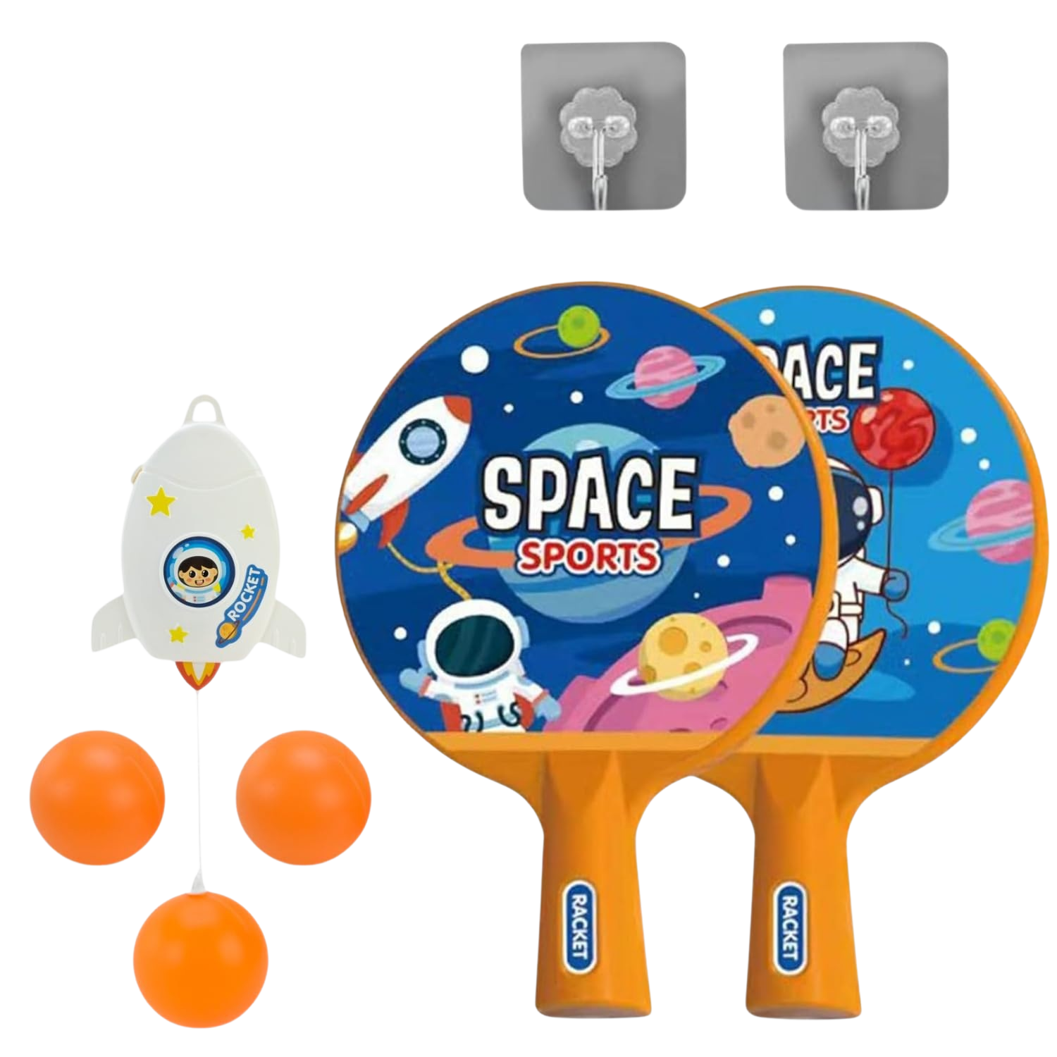Space Sports Fun Ping Pong Game Set Astronaut Paddle Ball Toy for Kids