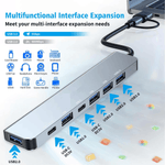 SPEED-X SP-TC701 7 port USB hub with USB-A and Type-C ports in aluminum alloy design