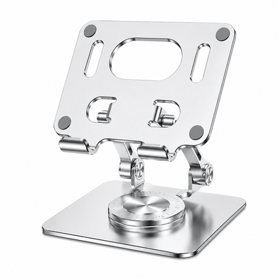 J18 Tablet & Mobile 360° Rotating Aluminum Stand 15cm | Adjustable Foldable Desktop Holder