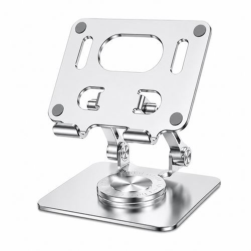J18 Tablet & Mobile 360° Rotating Aluminum Stand 15cm | Adjustable Foldable Desktop Holder