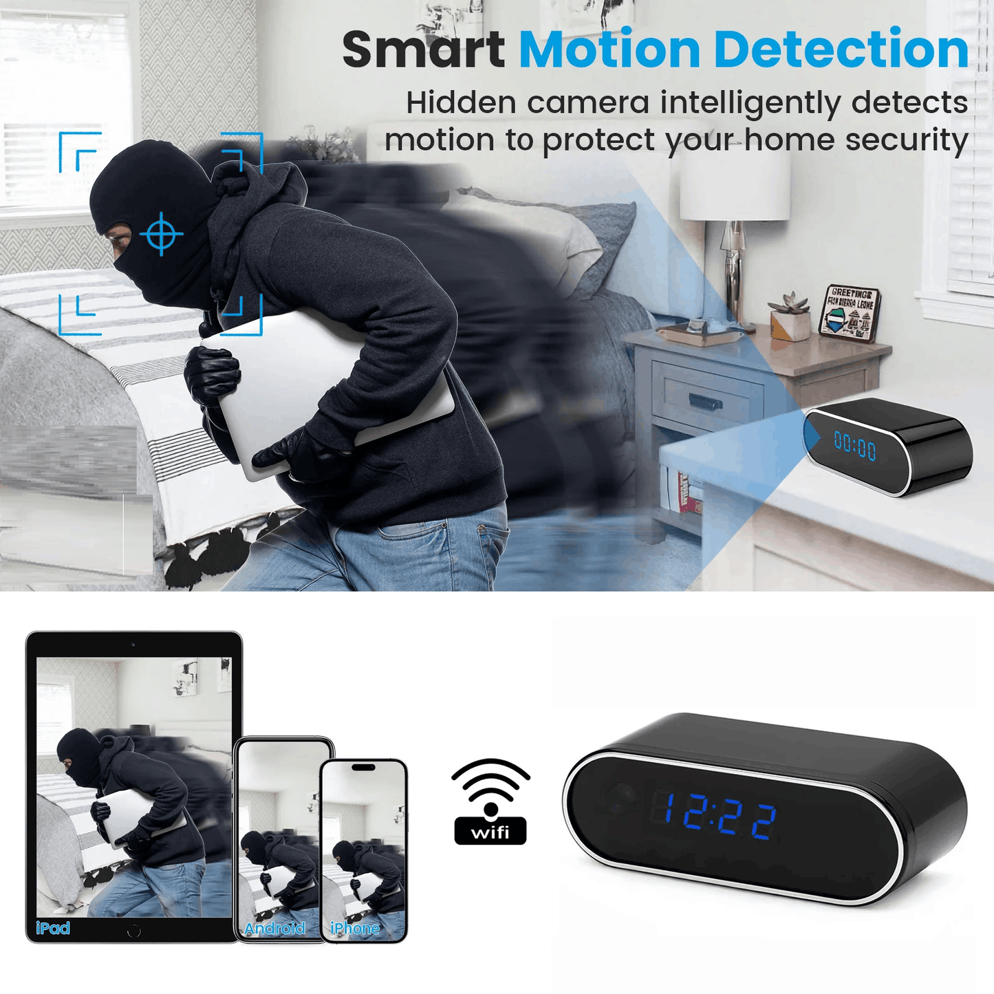 WiFi Smart Security Camera with Mobile App Control and Real Time Motion Alerts