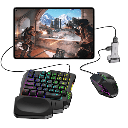 Wireless Bluetooth gaming keyboard and mouse combo 5-in-1 for mobile FPS gaming PUBG support Android and iOS devices