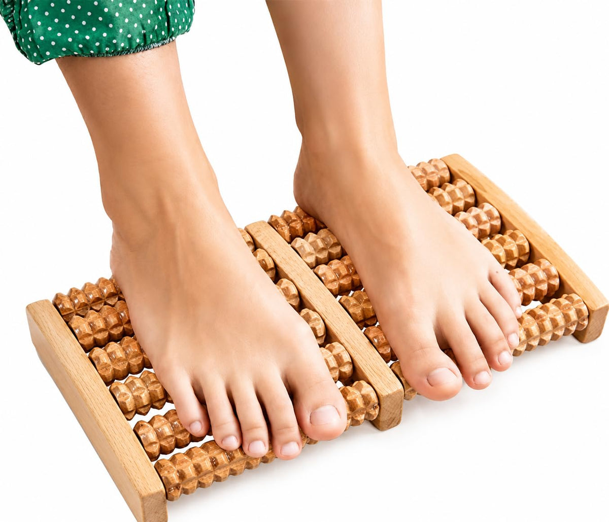 Sugar patient Foot Massager Dual 6 Row Foot Wooden Massager Roller Plantar Fasciitis Relief Feet Pain Muscle Relaxation Massage Tools