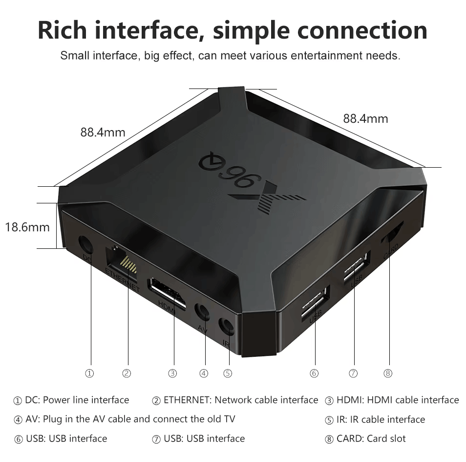 X96Q Mini Smart Android TV Box 2GB RAM 16GB ROM with 4K 60FPS Android 10 WiFi streaming media player