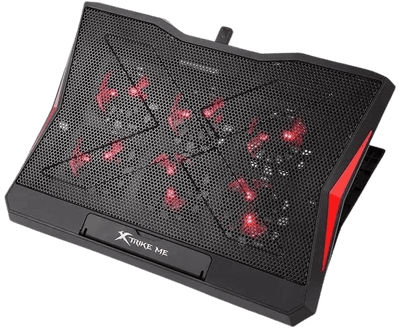 XTRIKE ME FN811 Laptop Cooling Pad with 6 Fans & Dual USB Ports – Adjustable RGB Gaming Cooler Stand